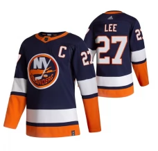 Miesten New York Islanders Anders Lee 27 Pelipaita 2020-21 Reverse Retro Sininen Authentic