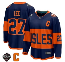 Miesten New York Islanders Anders Lee 27 Pelipaita 2024 Stadium Series Captain Patches Navy Breakaway Vaihtoehtoinen
