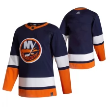 Miesten New York Islanders Blank Pelipaita 2020-21 Reverse Retro Sininen Authentic