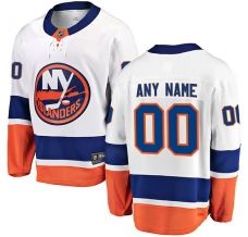 Miesten New York Islanders Custom Pelipaita Valkoinen Breakaway Vieras