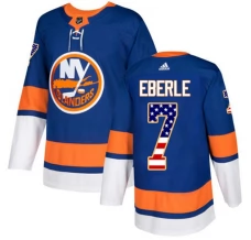 Miesten New York Islanders Jordan Eberle 7 Pelipaita USA Flag Fashion Sininen Authentic