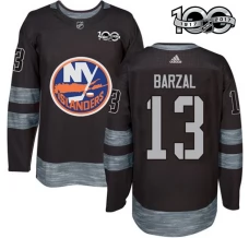 Miesten New York Islanders Mathew Barzal 13 Pelipaita 1917-2017 100th Anniversary Patch Musta Authentic