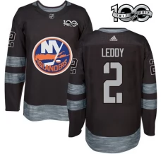 Miesten New York Islanders Nick Leddy 2 Pelipaita 1917-2017 100th Anniversary Patch Musta Authentic