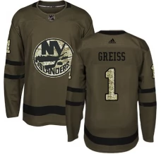 Miesten New York Islanders Thomas Greiss 1 Pelipaita Camo Green Authentic