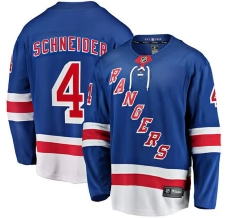 Miesten New York Rangers Braden Schneider 4 Pelipaita Sininen Premier Breakaway Koti