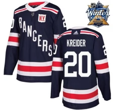 Miesten New York Rangers Chris Kreider 20 Pelipaita 2018 Winter Classic Patch Navy Authentic