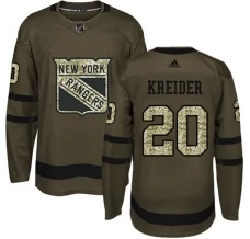 Miesten New York Rangers Chris Kreider 20 Pelipaita Camo Green Authentic