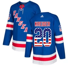 Miesten New York Rangers Chris Kreider 20 Pelipaita USA Flag Fashion Sininen Authentic