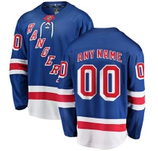 Miesten New York Rangers Custom Pelipaita Sininen Breakaway Koti