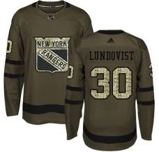 Miesten New York Rangers Henrik Lundqvist 30 Pelipaita Camo Green Authentic