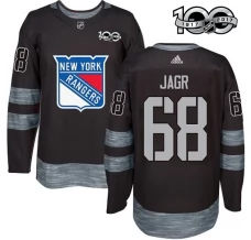 Miesten New York Rangers Jaromir Jagr 68 Pelipaita 1917-2017 100th Anniversary Patch Musta Authentic
