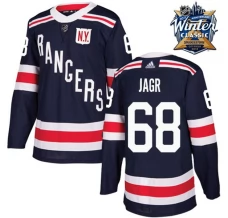 Miesten New York Rangers Jaromir Jagr 68 Pelipaita 2018 Winter Classic Patch Navy Authentic
