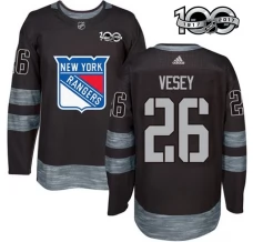 Miesten New York Rangers Jimmy Vesey 26 Pelipaita 1917-2017 100th Anniversary Patch Musta Authentic