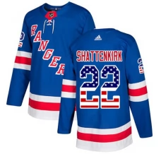 Miesten New York Rangers Kevin Shattenkirk 22 Pelipaita USA Flag Fashion Sininen Authentic