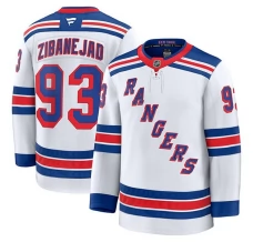 Miesten New York Rangers Mika Zibanejad 93 Pelipaita Valkoinen Premium Vieras