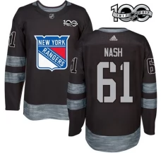 Miesten New York Rangers Rick Nash 61 Pelipaita 1917-2017 100th Anniversary Patch Musta Authentic