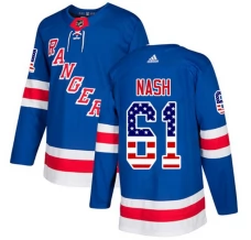 Miesten New York Rangers Rick Nash 61 Pelipaita USA Flag Fashion Sininen Authentic