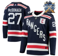 Miesten New York Rangers Ryan McDonagh 27 Pelipaita 2018 Winter Classic Captain Patches Navy Authentic