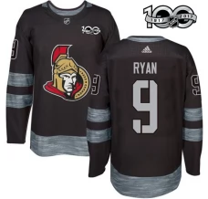 Miesten Ottawa Senators Bobby Ryan 9 Pelipaita 1917-2017 100th Anniversary Patch Musta Authentic