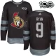 Miesten Ottawa Senators Bobby Ryan 9 Pelipaita 1917-2017 100th Anniversary Patch Musta Authentic
