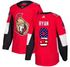 Miesten Ottawa Senators Bobby Ryan 9 Pelipaita USA Flag Fashion Punainen Authentic