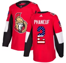Miesten Ottawa Senators Dion Phaneuf 2 Pelipaita USA Flag Fashion Punainen Authentic
