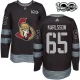 Miesten Ottawa Senators Erik Karlsson 65 Pelipaita 1917-2017 100th Anniversary Patch Musta Authentic