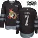 Miesten Ottawa Senators Kyle Turris 7 Pelipaita 1917-2017 100th Anniversary Patch Musta Authentic