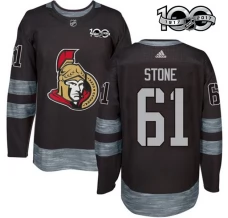Miesten Ottawa Senators Mark Stone 61 Pelipaita 1917-2017 100th Anniversary Patch Musta Authentic