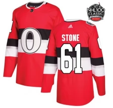 Miesten Ottawa Senators Mark Stone 61 Pelipaita 2017 100 Classic Patch Punainen Authentic