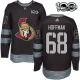 Miesten Ottawa Senators Mike Hoffman 68 Pelipaita 1917-2017 100th Anniversary Patch Musta Authentic