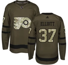 Miesten Philadelphia Flyers Brian Elliott 37 Pelipaita Camo Green Authentic