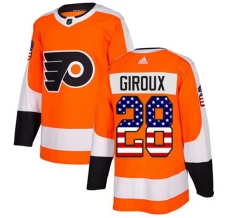 Miesten Philadelphia Flyers Claude Giroux 28 Pelipaita USA Flag Fashion Oranssi Authentic