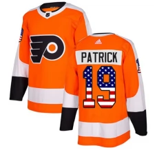 Miesten Philadelphia Flyers Nolan Patrick 19 Pelipaita USA Flag Fashion Oranssi Authentic