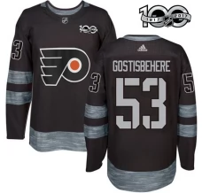 Miesten Philadelphia Flyers Shayne Gostisbehere 53 Pelipaita 1917-2017 100th Anniversary Patch Musta Authentic