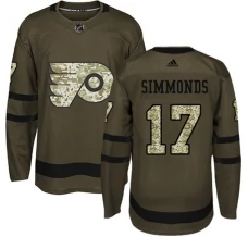 Miesten Philadelphia Flyers Wayne Simmonds 17 Pelipaita Camo Green Authentic