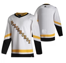 Miesten Pittsburgh Penguins Blank Pelipaita 2020-21 Reverse Retro Valkoinen Authentic