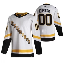 Miesten Pittsburgh Penguins Custom Pelipaita 2020-21 Reverse Retro Valkoinen Authentic