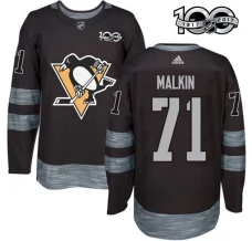 Miesten Pittsburgh Penguins Evgeni Malkin 71 Pelipaita 1917-2017 100th Anniversary Patch Musta Authentic