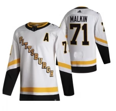 Miesten Pittsburgh Penguins Evgeni Malkin 71 Pelipaita 2020-21 Reverse Retro Valkoinen Authentic