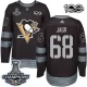 Miesten Pittsburgh Penguins Jaromir Jagr 68 Pelipaita 2017 Stanley Cup Champions 100th Anniversary Patches Musta Authentic