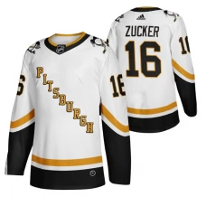 Miesten Pittsburgh Penguins Jason Zucker 16 Pelipaita 2020-21 Reverse Retro Valkoinen Authentic