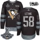 Miesten Pittsburgh Penguins Kris Letang 58 Pelipaita 2017 Stanley Cup Champions 100th Anniversary Patches Musta Authentic