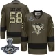 Miesten Pittsburgh Penguins Kris Letang 58 Pelipaita 2017 Stanley Cup Champions Patch Camo Green Authentic
