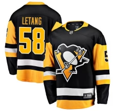 Miesten Pittsburgh Penguins Kris Letang 58 Pelipaita Musta Breakaway Koti