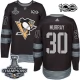 Miesten Pittsburgh Penguins Matt Murray 30 Pelipaita 2017 Stanley Cup Champions 100th Anniversary Patches Musta Authentic