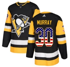 Miesten Pittsburgh Penguins Matt Murray 30 Pelipaita USA Flag Fashion Musta Authentic