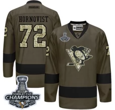 Miesten Pittsburgh Penguins Patric Hornqvist 72 Pelipaita 2017 Stanley Cup Champions Patch Camo Green Authentic
