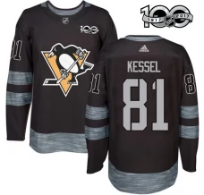 Miesten Pittsburgh Penguins Phil Kessel 81 Pelipaita 1917-2017 100th Anniversary Patch Musta Authentic