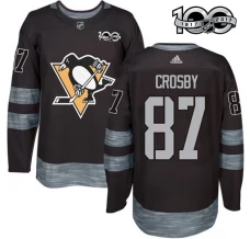 Miesten Pittsburgh Penguins Sidney Crosby 87 Pelipaita 1917-2017 100th Anniversary Patch Musta Authentic
